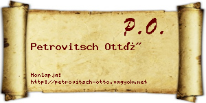Petrovitsch Ottó névjegykártya
